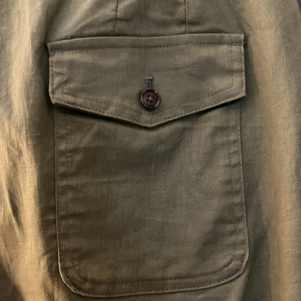 Banana Republic linen blend dark green pants with tie at the waist. Size 14 NWT